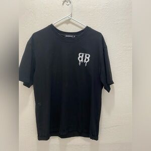 Balenciaga Black Tee with Logo Accent